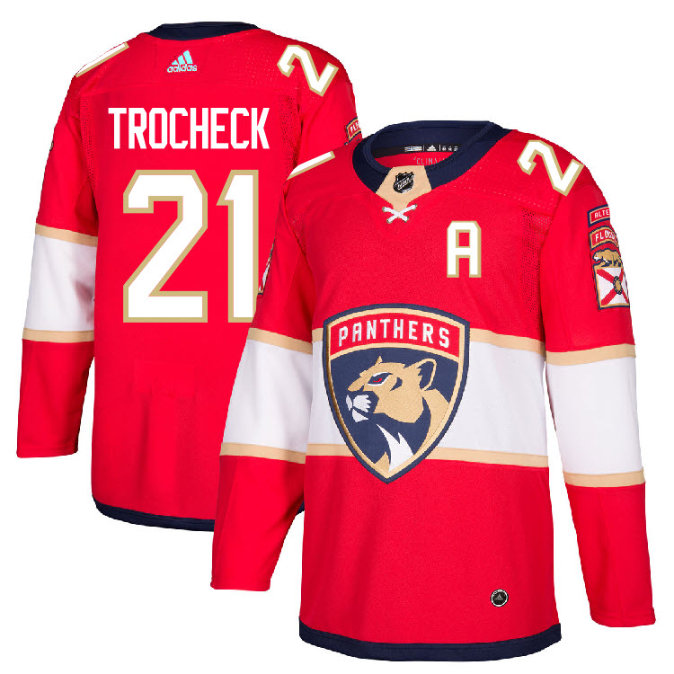 Men's Florida Panthers #21 Vincent Trocheck Red Stitched NHL Jersey